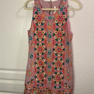 Like New- Anthropologie Embroidered and Appliquéd Shift Dress
